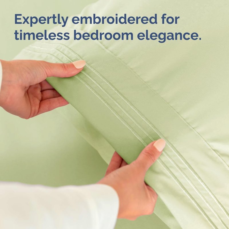 Standard Pillow Cases Set of 2 - Ultra-Soft Hotel Quality Pillowcase Covers - Comfy & Wrinkle Free - Stain and Fade Resistant - Machine Washable Pillow Protectors - 2 Piece Set - Light Sage Green