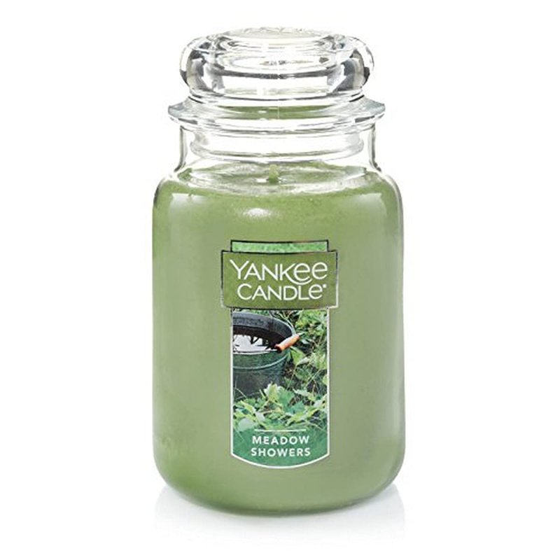 Yankee Candle Meadow Showers Scented Classic 22oz Large Jar Single Wick Candle Over 110 Hours of Burn Time Green