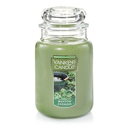 Yankee Candle Meadow Showers Scented Classic 22oz Large Jar Single Wick Candle Over 110 Hours of Burn Time Green