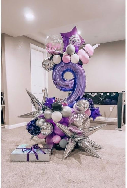 Purple Number 12 Balloon - 40 Inch Giant Foil Balloon for 12th Birthday Party Decorations