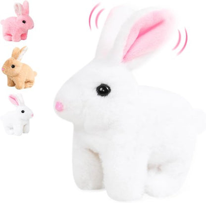 Bunby Realistic Rabbit Toy - Interactive Plush Bunny with Lifelike Movements | White Easter Gift