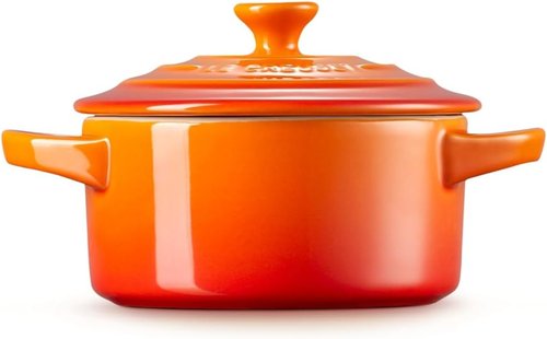 Le Creuset Mini Round Cocotte - 8 oz. Stoneware Dish in Vibrant Flame Color