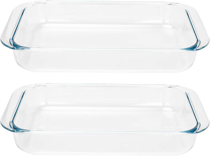 Tempered Glass Oblong Baking Dishes by [Brand Name] - 2 Pack Personal-Sized Cookware | 1 Quart