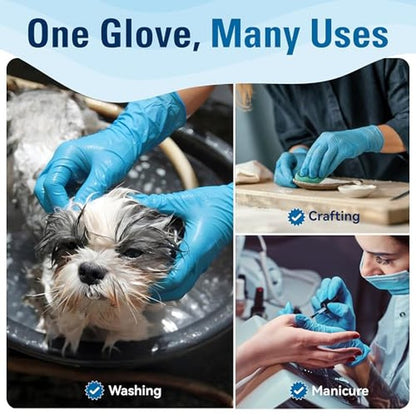 SWIFTLITE Food Safe Disposable Gloves, Blue Nitrile Rubber Gloves, Latex-Free Powder-Free for Food Prep, Cooking, Cleaning (Small, 100)