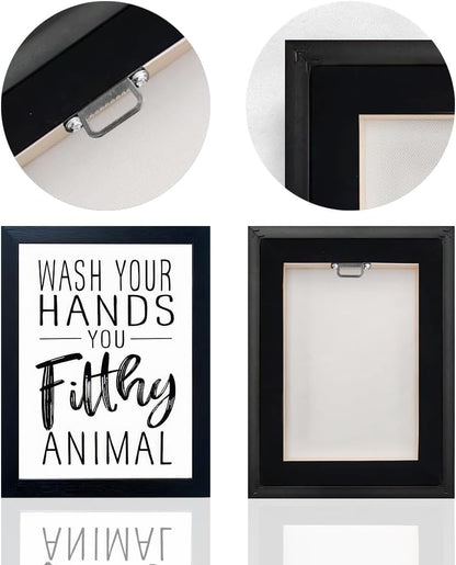 Regine Switzerland Bathroom Decor Wall Art - Black & White Framed Prints for Guest Toilets