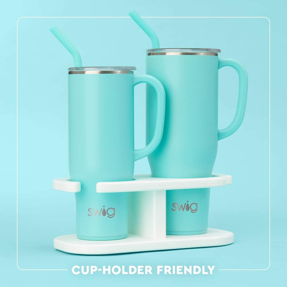 Swig Life 40oz Mega Mug - Extra Large Insulated Tumbler with Handle & Straw | Dishwasher Safe, Cup Holder Friendly