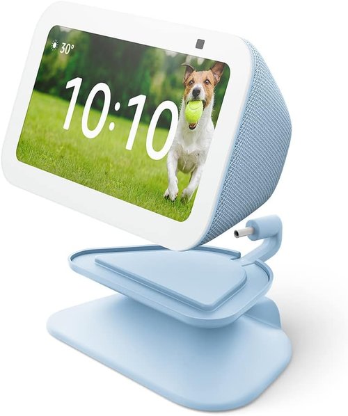 Echo Show 5 Adjustable Stand - USB-C Charging Port | Glacier White - Perfect for Home Use