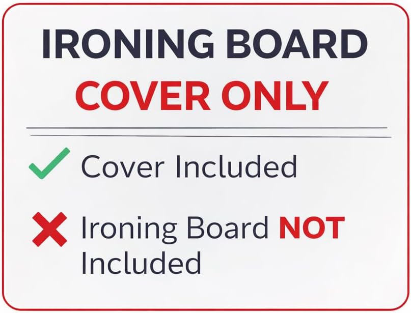 TIVIT Rectangular Ironing Board Cover - Scorch Resistant AlumiTek Coating, Thick Padding, 59x22 - Oeko-Tex Certified