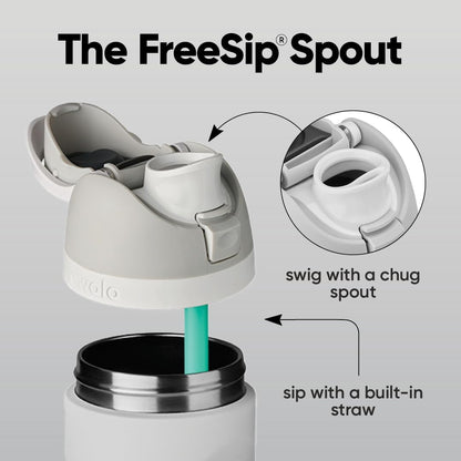 Owala FreeSip Insulated Stainless Steel Water Bottle - BPA-Free, 24 Oz, Shy Marshmallow | Perfect for Travel