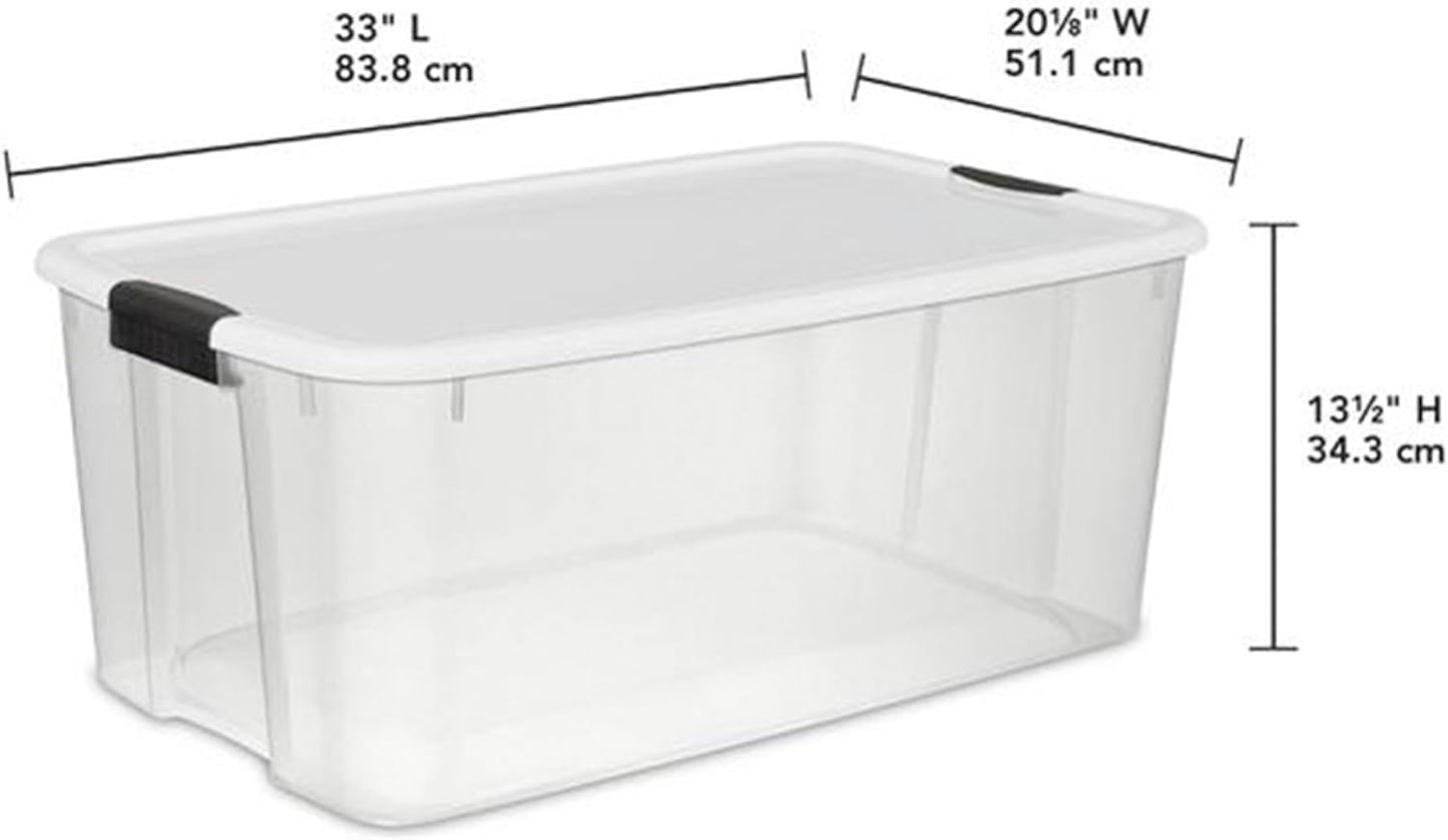Sterilite 12-Pack Ultra Latching Storage Bins - Clear Plastic, 116 Quart Heavy-Duty Organizing Containers