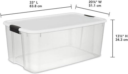 Sterilite 12-Pack Ultra Latching Storage Bins - Clear Plastic, 116 Quart Heavy-Duty Organizing Containers