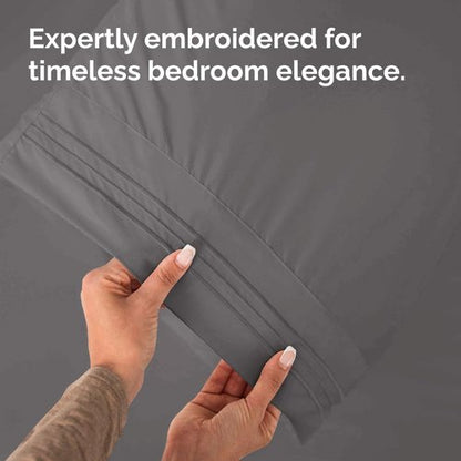 King Standard Pillow Cases - Soft Hotel Quality Pillowcase Covers for Comfy Bedding | Set of 4 Dark Grey