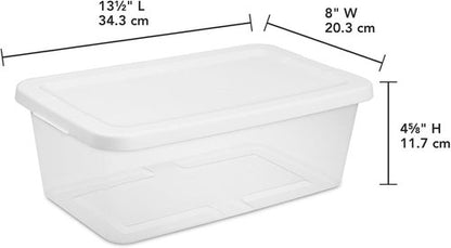 20-Pack Clear Plastic Storage Containers by [Brand Name] - 6-Quart Stackable Organizers for Home & Office