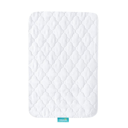 Mini Crib Mattress Protector 38" x 24" Sheets Fitted Waterproof Mini Crib Mattress Pad Cover, Noiseless & Machine Wash 100% Absorbent Mattress Protector Sheet Quilted, White