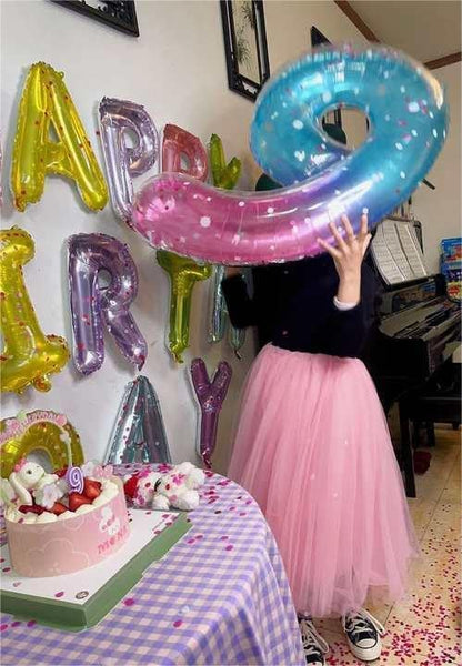 Starry Sky 40-Inch Number 3 Balloon - Perfect for 3rd Birthday Celebrations | Ideal for Kids & Adults