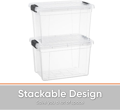 Superio Storage Bins - 10 Pack Clear Stackable Containers | 2.5 Qt BPA-Free, Non-Toxic Organizers for Home & Office
