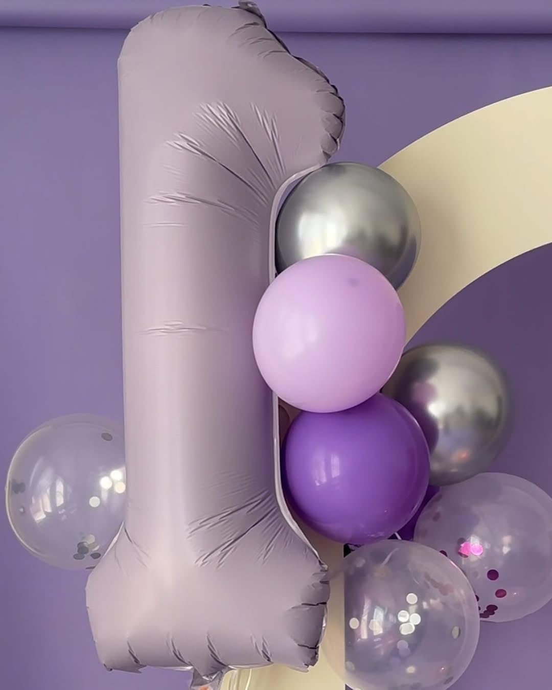 Regine Switzerland 40-Inch Lilac Number 1 Balloon - First Birthday Decorations for Girls