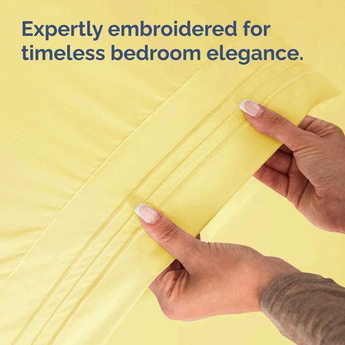 Standard Pillow Cases Set of 4 - Ultra Soft Hotel Quality Pillowcase Covers - Comfy Cozy Bedding for Women, Men, Kids & Teens - Machine Washable Pillow Protectors - 4 Piece Set - Standard Size Yellow
