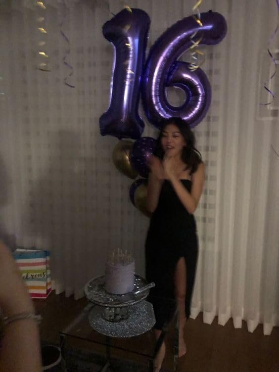 Purple Number 21 Balloon - 40 Inch Birthday Decoration for 21st Party | Perfect for Girls & Boys