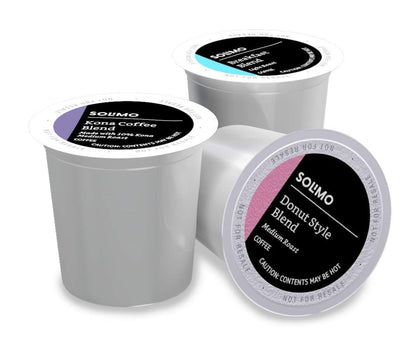 Solimo Coffee Pods Variety Pack - Light & Medium Roast (Kona, Breakfast, Donut) | 100 Count Compatible with Keurig 2.0