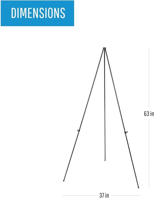 MasterVision Instant Easel - Lightweight Black Steel Design | 61.5" Height for Easy Setup