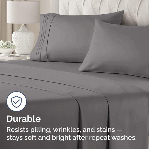Queen Pillow Cases Set of 4 - Ultra Soft Hotel Quality Pillowcase Covers - Comfy, Cozy & Wrinkle Free - Shrinkage, Stain & Fade Resistant - Machine Washable Pillow Protectors - 4 Piece Set - Dark Grey