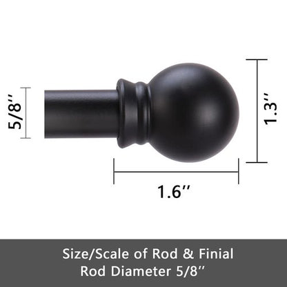GXOACKJ Curtain Rods for windows 28-78 inch, 5/8 inch Decorative Matte Black Splicing Heavy Duty Metal Curtain Rod set with Brackets