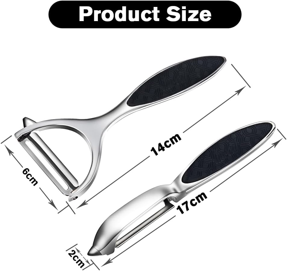 Skiennix Vegetable Peeler Set - Stainless Steel Multi-Function Kitchen Tools with 2 Citrus Peelers