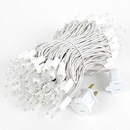 Holiday Pride White Christmas Tree Lights - 100 Clear White String Lights on White Wire - 24 Ft - Indoor/Outdoor Use