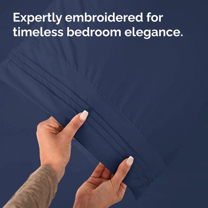 Skiennix Body Pillowcases Set of 2 | 20x54 Long Pillow Covers - Soft, Breathable & Wrinkle-Free - Navy Blue