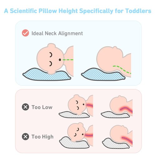 Babebay Toddler Pillow - 13x18 Machine Washable Kids Pillow with Pillowcase | Perfect for Travel & Sleep (Sunshine Rainbow)