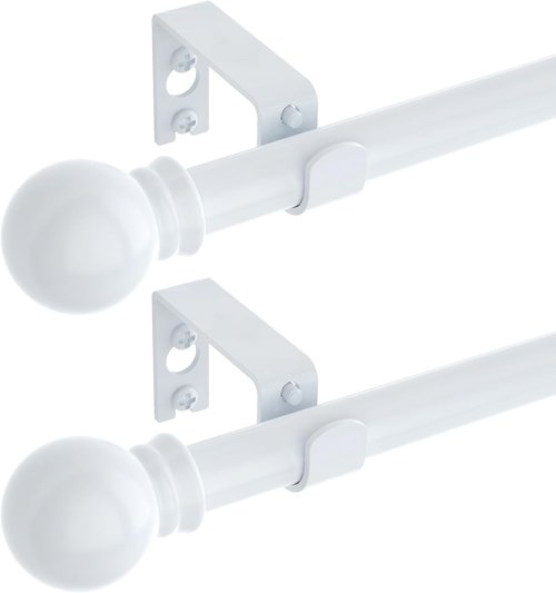 GXOACKJ Curtain Rods - Heavy Duty 5/8 Inch Metal Set | 2 Pack for Windows 32 to 62 Inch