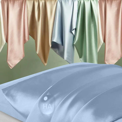 Skiennix Mulberry Silk Pillowcase - Anti-Acne Cooling King Size Satin Cover | Haze Blue