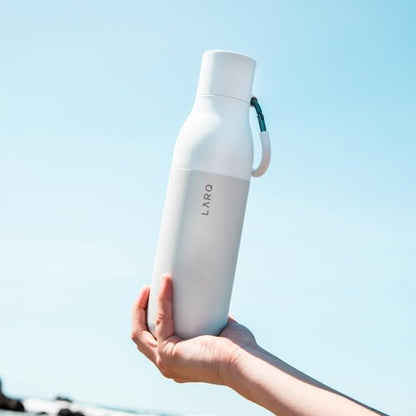 LARQ Bottle Flip Top 25 oz - Insulated Stainless Steel Water Bottle With Straw | BPA-Free & Reusable | Keeps Drinks Cold for 24 Hours, Granite White