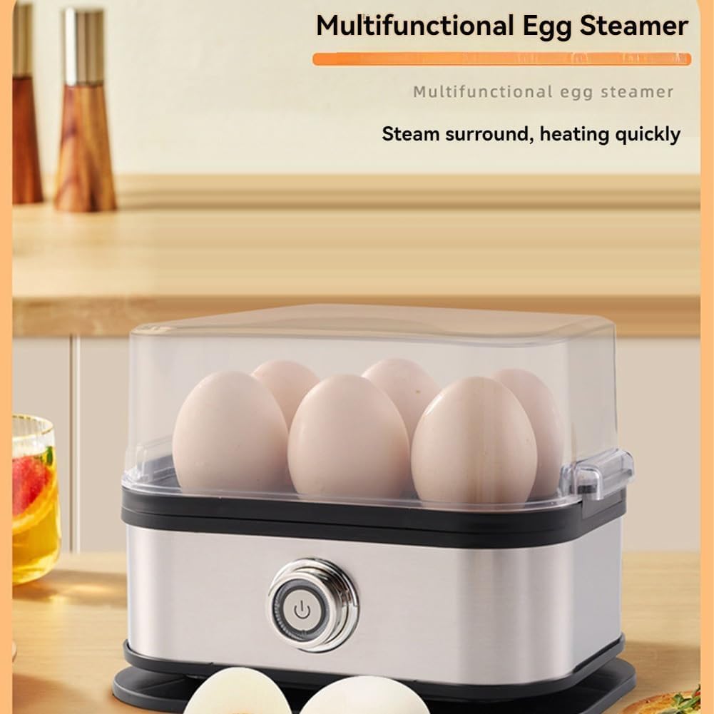 Smart Egg Cooker - Electric Rapid Egg Poacher with Auto Shut-Off | Cooks 6 Eggs Perfectly (Hard, Medium, Soft)