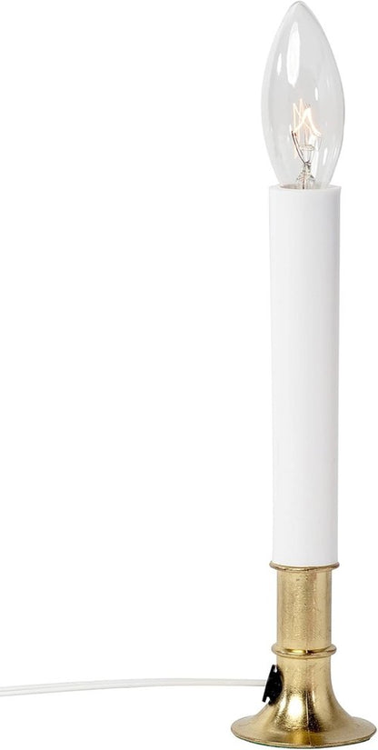 Creative Hobbies® Electric Window Candle Lamp - Brass Plated Base, Easy On/Off Switch, Ready to Use!