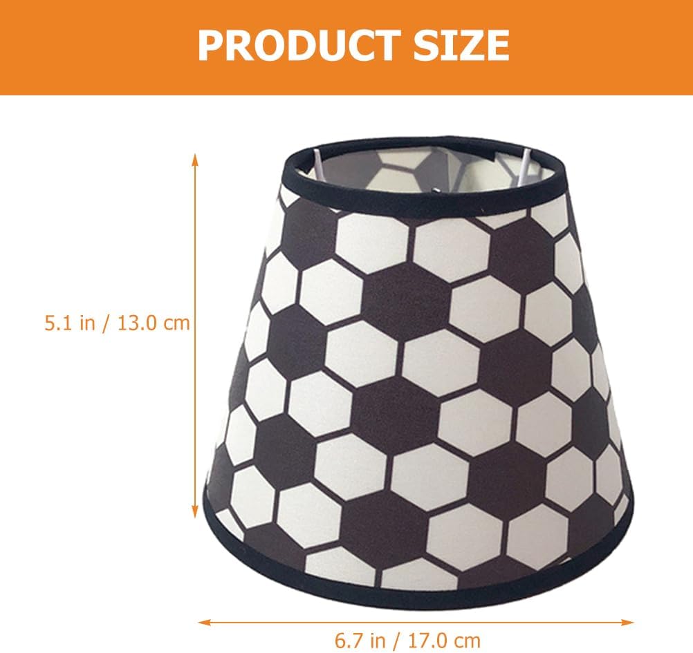 Uonlytech Fabric Lampshade - Soccer Pattern Small Linen Lamp Shade for Home & Bedroom Lighting