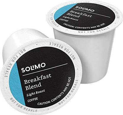 Amazon Brand - Solimo Decaf Light Roast Coffee Pods, Breakfast Blend, Compatible with 2.0 K-Cup Brewers, 24 Count