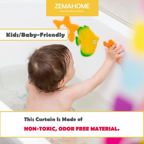 ZEMAHOME Clear PEVA Plastic Shower Curtain Liner Premium Light Weight 72" x 72" Transparent Bathroom Shower Showroom Curtain Liner with Rustproof Metal Gromments and Weighted Magnet