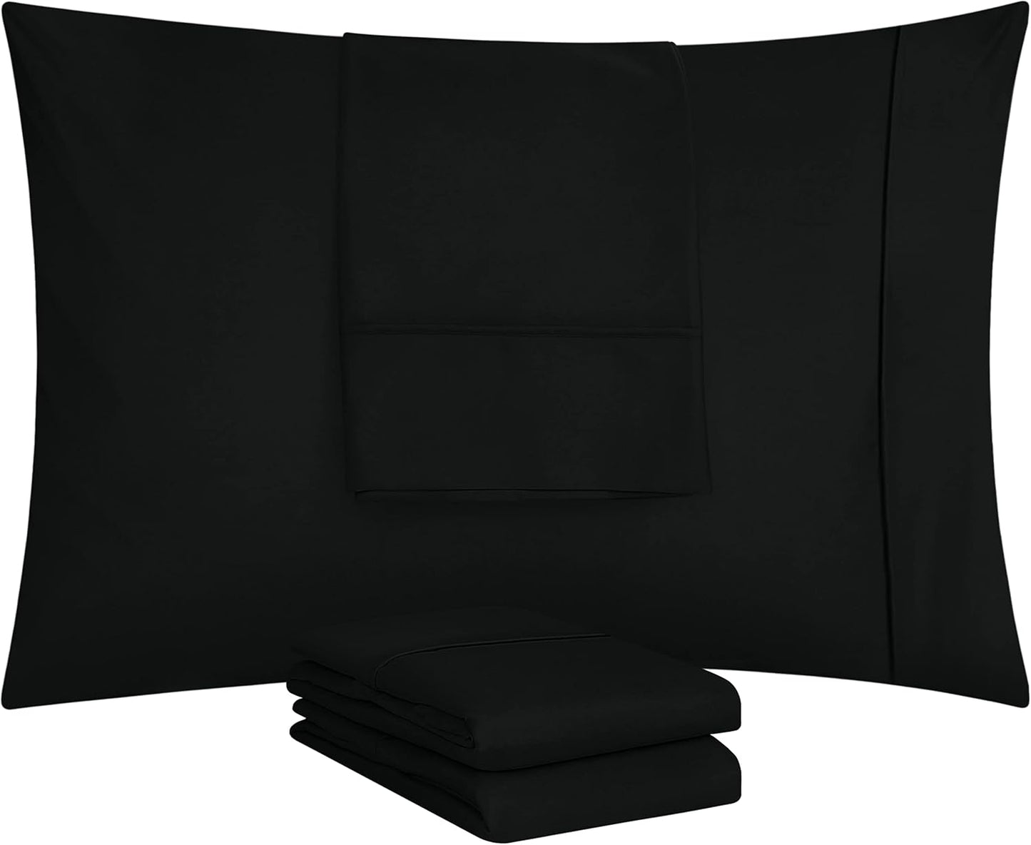 Utopia Bedding Standard Pillow Cases - 12 Pack - Soft Brushed Microfiber - Fade Resistant, Black 20x26 Inches