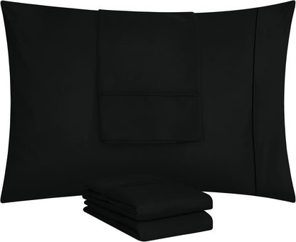 Utopia Bedding Standard Pillow Cases - 12 Pack - Soft Brushed Microfiber - Fade Resistant, Black 20x26 Inches