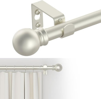 GXOACKJ Curtain Rods - Heavy Duty Decorative Metal Set for Windows 66-120 Inch | 5/8 Inch Nickel Finish