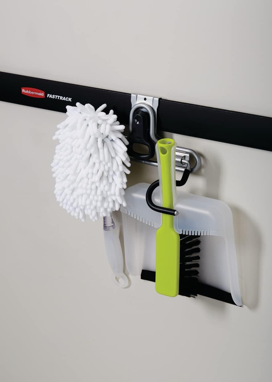 Rubbermaid FastTrack 2-Handle Hook - Space-Saving Garage Storage Solution for Rakes, Brooms, and Ladders