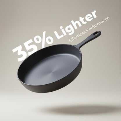 Flambo 12 Inch Cast Iron Skillet - Pre-Seasoned Non-Stick Frying Pan for Grilling, Baking & More