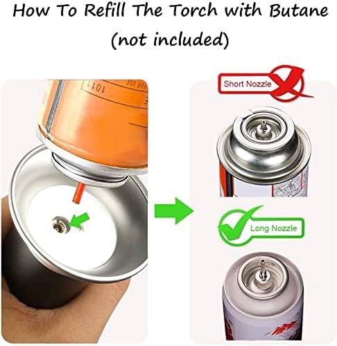 Skiennix Kitchen Blow Torch - Adjustable Flame Mini Lighter for BBQ, Baking & DIY Tasks