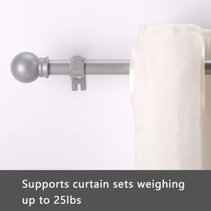 GXOACKJ Decorative Curtain Rods - Heavy Duty Metal, 48 to 84 Inch, Silver Finish with Brackets