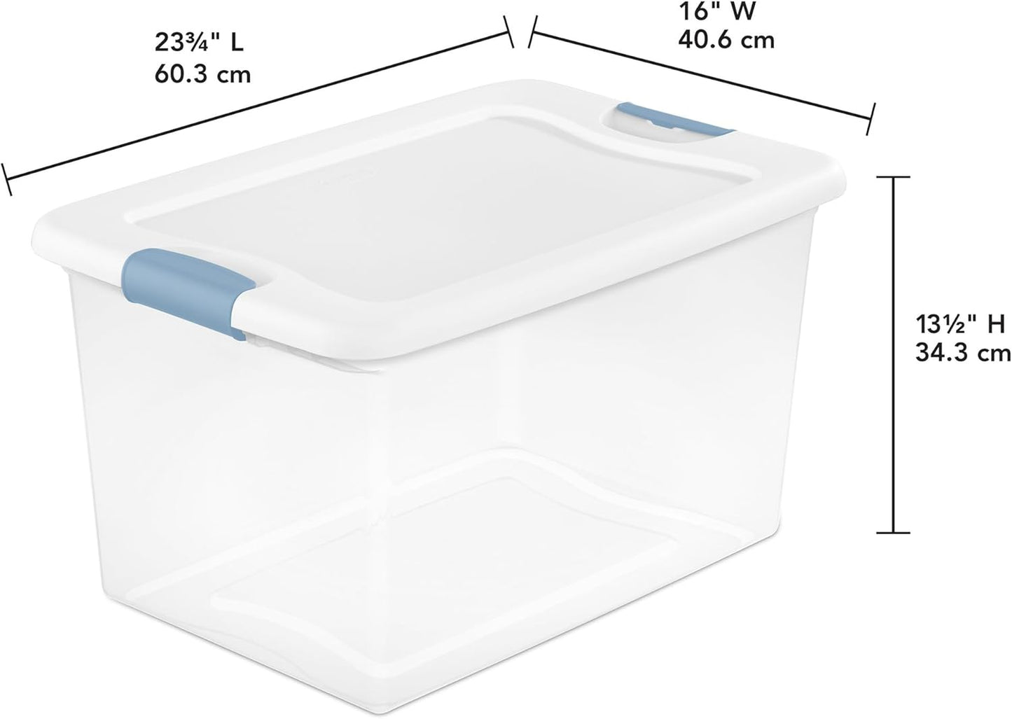 Sterilite 64 Quart Clear Plastic Storage Bins - 4-Pack Latching Organizers for Home & Dorm Use
