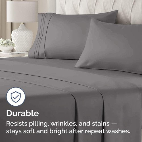 King Standard Pillow Cases - Soft Hotel Quality Covers | Comfy, Fade-Free & Wrinkle Resistant - Dark Grey - Set of 2