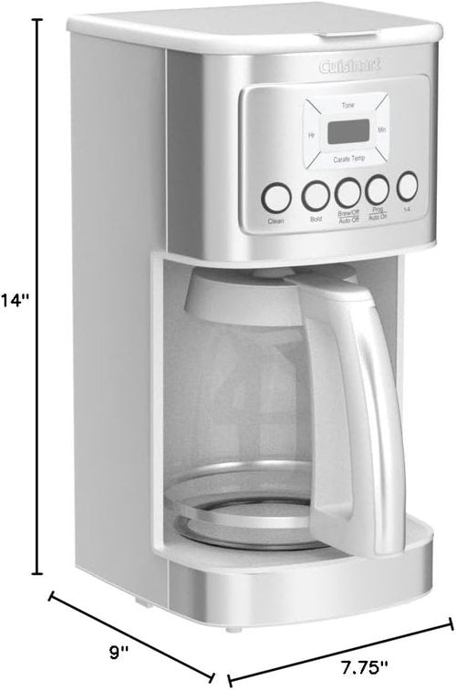 Cuisinart 14-Cup Coffee Maker - Programmable PerfecTemp with Brew Strength Control | Stainless Steel, White