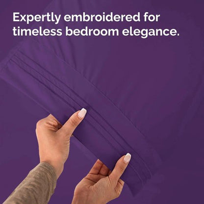 King Pillow Cases by [Brand Name] | Ultra Soft Hotel Quality - 4 Piece Set in Purple - Wrinkle Free & Machine Washable